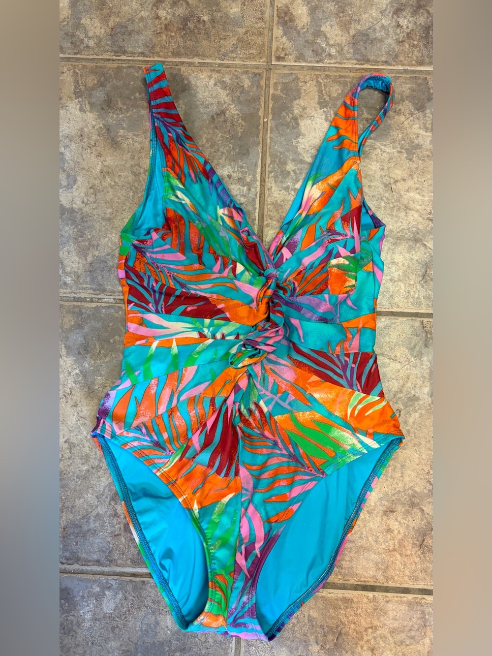 La Blanca ladies One-Piece Swimsuit in Turquoise Multi-Color size 12